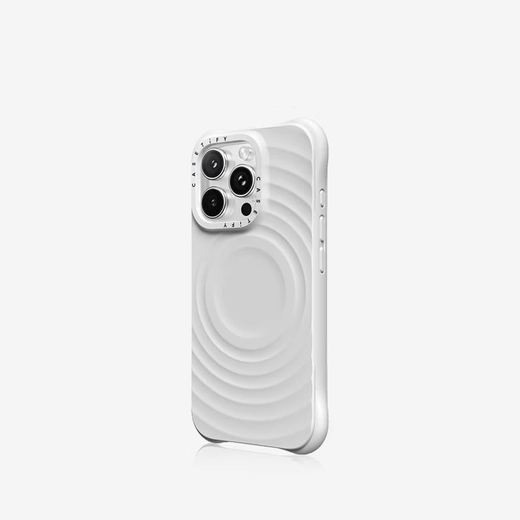 CASETIFY白色波漾手机壳MagSafe兼容 硅胶手机壳 适用于iPhone 16 Pro Max