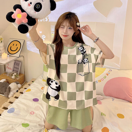 Jingpufei Summer en pyjamas féminin à manches courtes et vêtements à domicile 2025 684 STRAP BARS 185 2xl Code [Recommandé 125-150jin [Jin est égal à 0,5 kg]]]