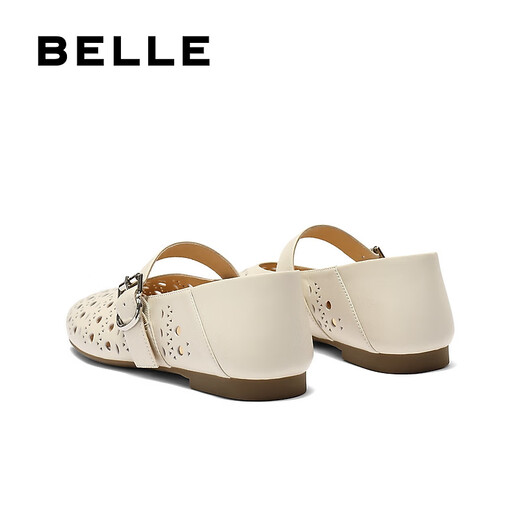 Belle (Belle) Regalo de San Valentín Chino Estilo de vacaciones Hollow Mary Jane Shoes Women 25 Summer New Breathable Sole Light Lox Shower D7Q1DBQ5 Beige 37 (235 mm)