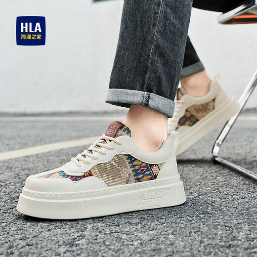 Hailan Home Hla Herrenschuhe, Höhenverbesserte weiße Schuhe, dicke Schuhe für Männer, vielseitige Freizeitschuhe, Herren e208 White 42