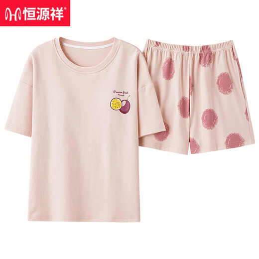 恒源祥夏季带胸垫一体睡衣女士短袖夏款夏天女款家居服纯棉2025新款套装 GXT-1047 M