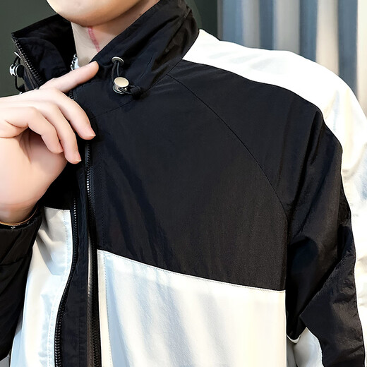 Jason's Jacket Men's Autumn and Winter Cotton Thickened 2025 New Trendy Versatile Tops Men's Color Blocked Autumn Clothes J209 Green (Regular Class) L (110-130Jin Jin equals 0.5 kg)