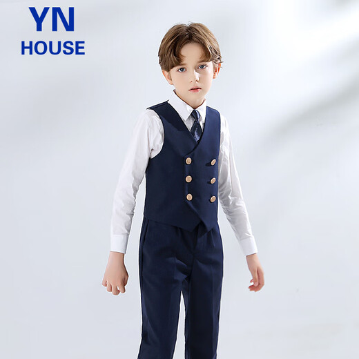 Yinuofang Kinderanzug Weste Anzug Marineblau Anzug 1. Juni Performance Anzug Host Performance Kleid