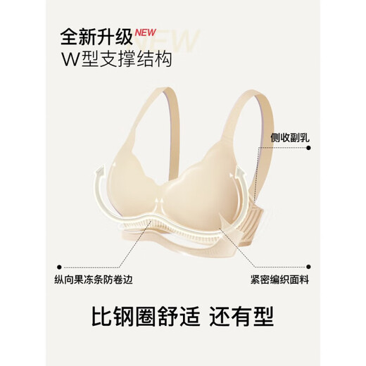 Ubras Yu Shuxin's same style diamond gauze sandwich soft support petal cup bra underwear women's bra back hook-cheese yellow M
