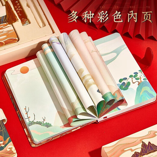 纸欧莉笔记本本子礼盒手帐文具套装文创礼品中考高考毕业礼物百日誓师礼物18岁成年礼物女男生生日礼物 前程似锦【锦鲤礼盒装】6件套-送精美礼卡