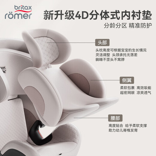 
BRITAX baby child safety seat 0-7 years old isize certified positive and reverse 360 ​​rotary growth knight Air LUX growth knight air lux Dutch cheese white