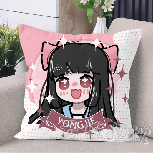 Miaopu Le Yongjie Wujian Q version of Hu Tao Ning Hong Yeyue Mountain Demon Sword Girl peripheral pillow cartoon customized sleeping pillow cushion D682 Hardy 45*45 cm + double-sided pattern + pillow core