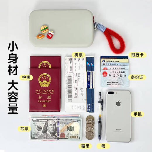 Bolsa de almacenamiento de pasaporte con gran capacidad para viajar al extranjero. Esta tarjeta de identificación Bolsa de tarjeta de embarque Caso de protección de protección fuera de blancos Bolsa de certificado de dopamina