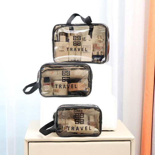 Cosmetic bag, casual toiletry bag, mini handbag, large capacity, portable storage, travel and swimming, gray black, small size x1 20*7.5*13cm