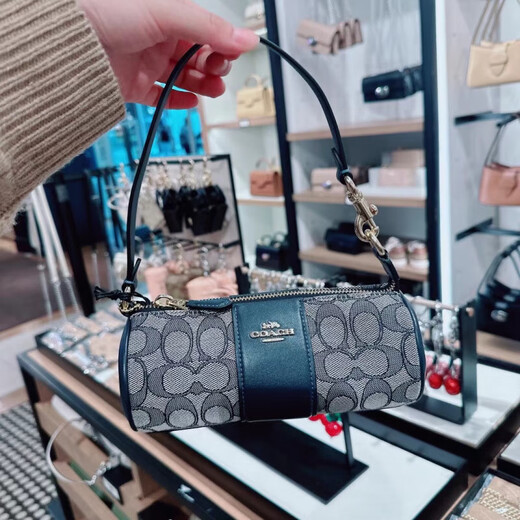 CoaCH (COACH) new NolitaBarrel pencil bag wrist bag official genuine CW809 IMXHE Maillard color printing