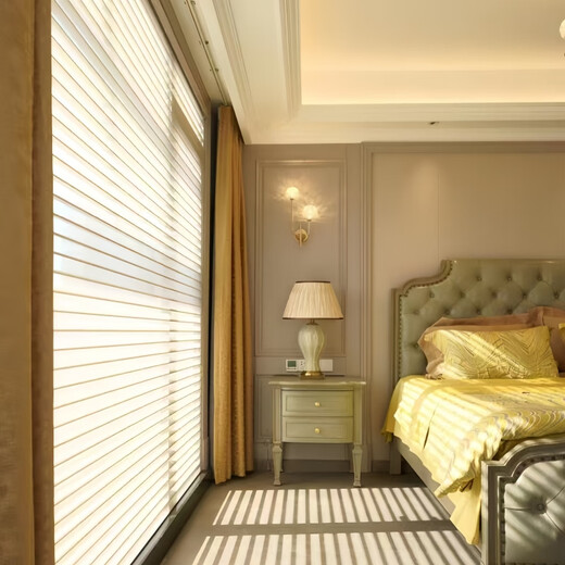 Shangri-La curtains electric punch-free blinds roller blinds blackout sunshades study bedroom balcony roll-up waterproof luxury style light luxury white (semi-blackout)