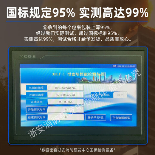 Zhe'an Guangxiao New National Standard Gas Mask Fire Mask Anti-Smoke Mask Fire Escape Filter Self-Rescue Respirator 3C Certification Fourth Generation Upgrade Economical and Affordable