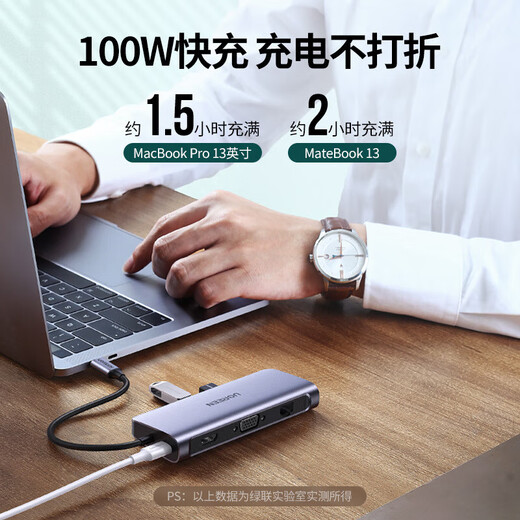 Зеленая сеть Typec Thunderbolt 4 Dock Dual HDMI USB32 Сетевая карта Сплиттер 10-в-один HDMI+VGA+Gigabit+Audio15601