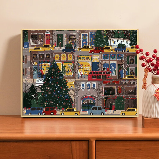 galison winter lights Christmas digital oil painting DIY fill color hand-painted gift high-value decorative painting hanging painting qx15841 60*80cm thick solid wood inner frame + exquisite outer frame