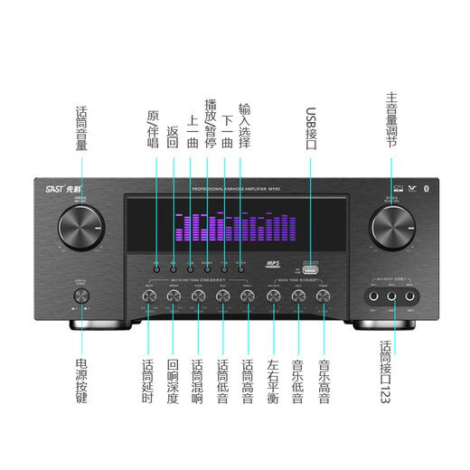 Xianke AK-999 Verstärker Home High Power Bluetooth KTV Heavy Bass Profession