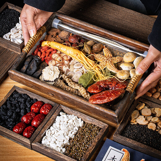 Buyiyang Vino Empleado Medicamentos Medicinales 25 Caja de regalo de sabor 500g Cerstanche de ciervo de ciervo ginseng y combinación de vino empapado de epimedium