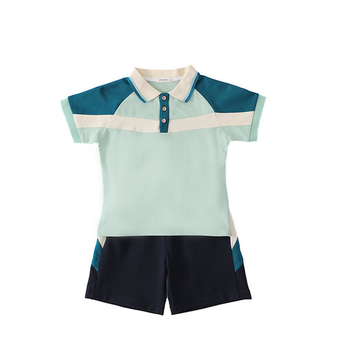 Tongran Kindergärtner Sommer Neue Grundschule Uniform Klassenuniformen 1. Juni Performance Kleidung Cotton Sports Britisch -Stil Set 6625 Kurzärmel + Shorts 100 Größe