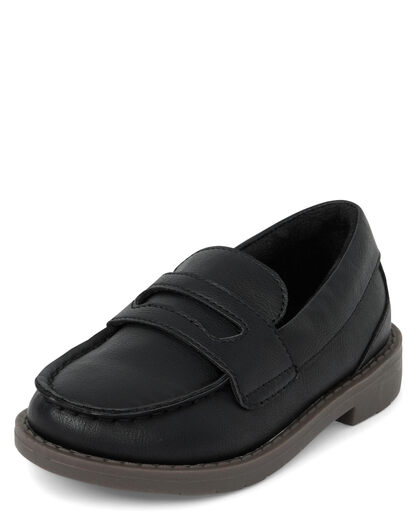 GYMBORee Boys Toddler Loafers Black Loafers 2 Big Kids