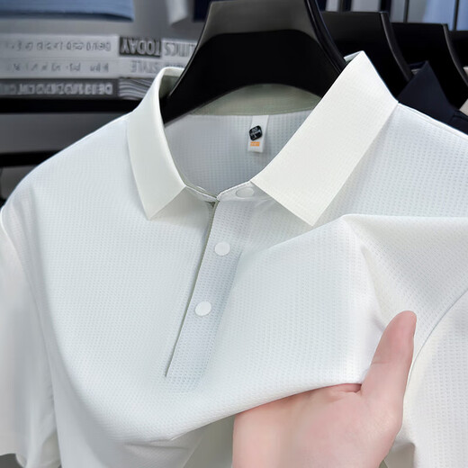 Gy Goldlion Summer Traceless Sans Polo à manches courtes pour hommes Business Casual Ice Silk Brepwant Simple Versatile Top Mzy / S15810 Rock Grey Grey à manches courtes Polo L 125-145Jin [Jin est égal à 0,5 kg]