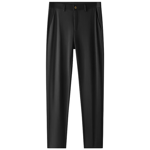 2025 Summer delgado de la marca de alta gama Pantalones casuales para hombres Pantalones de negocios de seda de mulberry Navy 5012 32 Tamaño igual