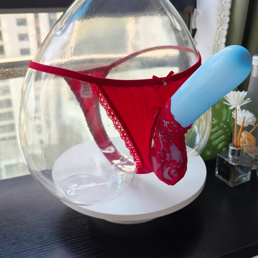 T-string men's sexy transparent see-through opening breathable JJ sleeve bag T underwear U convex temptation bullet separation black M