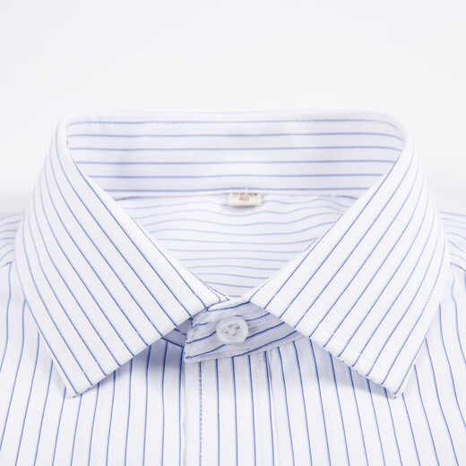 Gy Yager Neue Sommer Business Professional Workwear Casual White Solid Color Herren Stripes Plus Size Customized Longleved Shirt Short Sleeve 4203 Weiße und blaue Streifen 40 175/92A etwa 135-150Jin [Jin entspricht 0,5 kg]