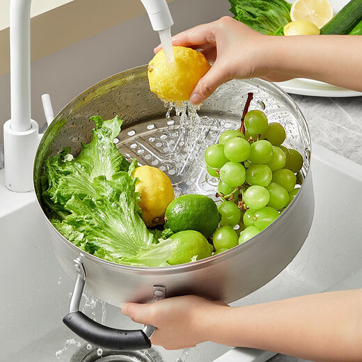 SUPOR steamer 304 stainless steel steamed bun pot thickened double bottom soup pot three-layer steamer household lightweight large-capacity pot upgraded and easy to take - 3 layers - 28cm