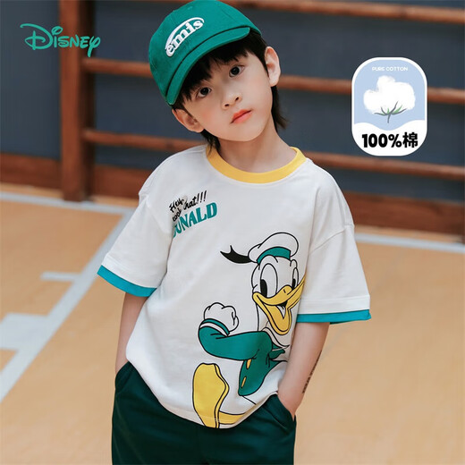 迪士尼（Disney）童装男童T恤迪士尼宝宝系列卡通舒适透气短袖T恤 212S1502紫底米 110