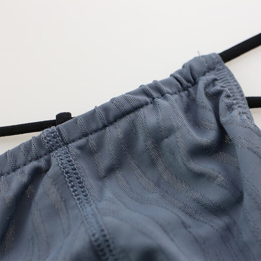 Meridian dry one-thread thong men's mesh men's underwear corrugated low-waist leaking buttocks thin belt pants comfortable and breathable pants black L one size