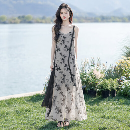 Cypress Long Dress 2025 Summer New Women's Elegant Elegant Temperament