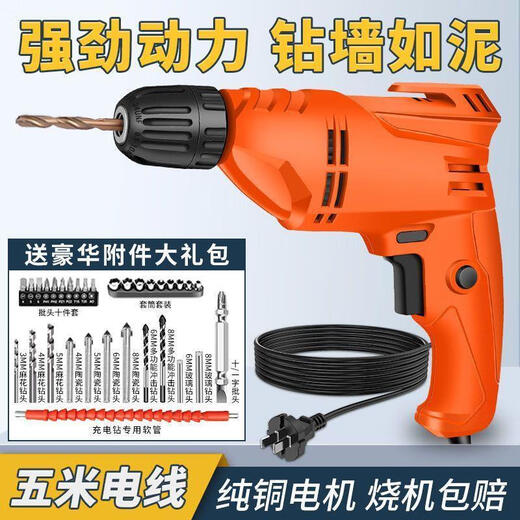 电钻大功率手电钻家用220v钻孔电起子钻电转电动螺丝刀 工业升级款3890AW十年质保 出厂配置