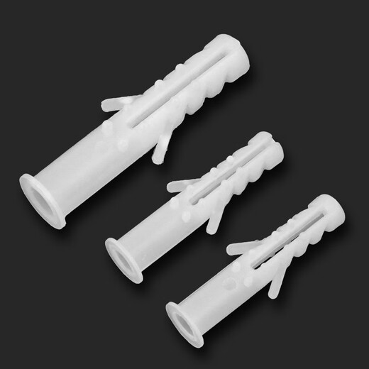Huxin plastic expansion tube white barbed 6/8mm reinforced round expansion rubber plug rubber particle expansion plug wall plug anchor bolt expansion screw M6*30 barbed 200 pieces