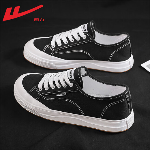Warrior official canvas shoes men's shoes summer low top versatile classic casual sports white shoes men's shoes black 41