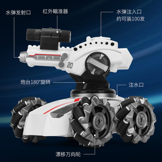 Tuwu [German quality] Large remote control tank mecha children's toys electric gesture sensing off-road vehicle parent-child multi-function tank + handle remote control A lithium battery [approximately 45 minutes to play] + 1 year warranty + 10,000 water bullets
