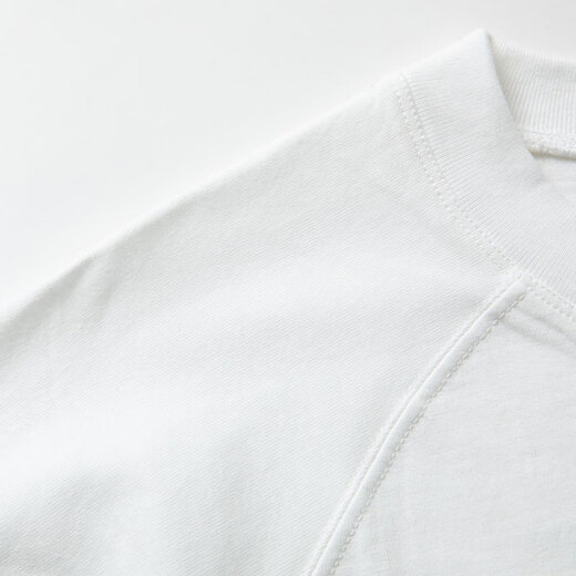 
Li Meng heavyweight 230g pure cotton raglan sleeve round neck thread hem Japanese trendy men's short-sleeved T-shirt white L