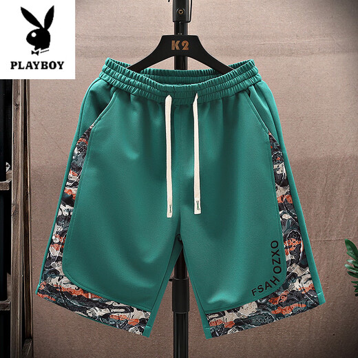 花花公子（PLAYBOY）新中式短裤男士夏季2025新款裤子运动中裤宽松休闲潮牌复古五分裤 6625白色 M