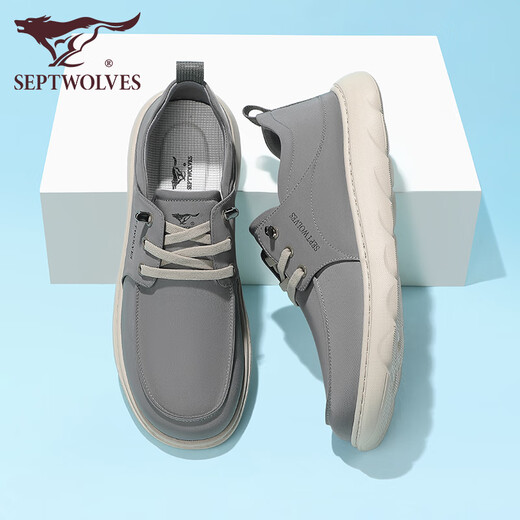 Zapatos de lona Septwolves, zapatos para caminar transpirables y frescos de seda helada para hombre, otoño 2025, nuevos zapatos informales ligeros sin cordones para papá para hombre, gris 9928 39