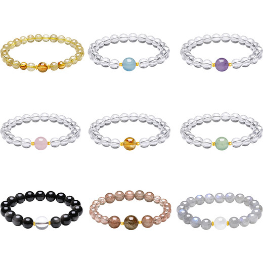 Saturday Blessing Crystal Rhapsody 18K Gold Bracelet Girl Birthday Gift Healing Balance White Crystal 17cm