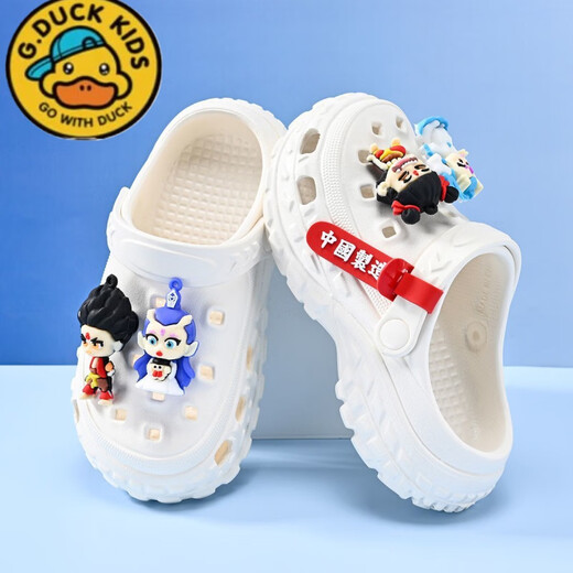 G. DUCKKIDS哪吒卡通新款男童洞洞鞋防滑软底宝宝沙滩鞋 灰色【哪吒敖丙】 24 -25
