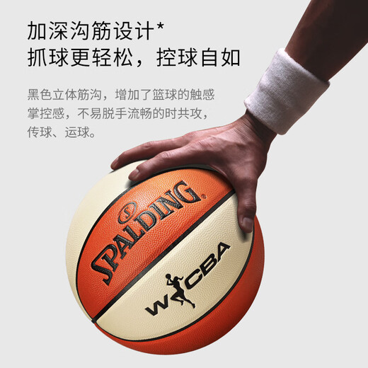 斯伯丁（SPALDING）正品篮球学生女子专用室内外专业比赛6号7七号六耐磨粉色球 76-897Y【浪漫马卡龙7号球】送全 六号篮球(女子比赛)
