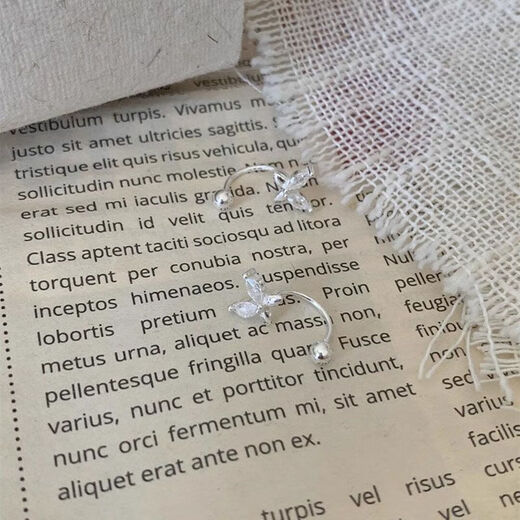 Wanmu s999 sterling silver earrings, butterfly earrings, new screws, exquisite sleeping ear piercing, no need to remove them, 9999 solid silver butterfly hook screw earrings, sterling silver, one pair