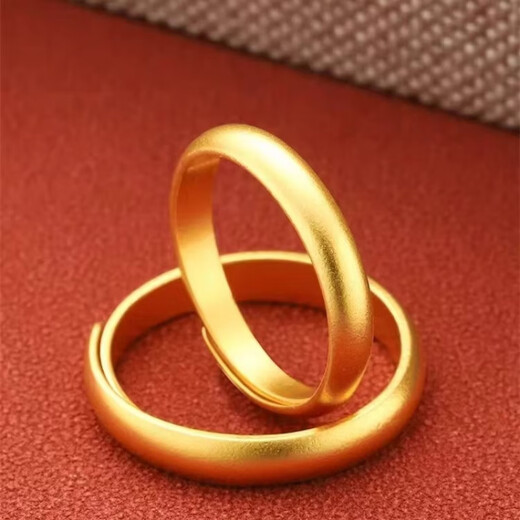 OINE pure gold covered with pure silver ancient method ring frosted pure gold covered with silver gold ring classic live couple ring ancient method men's ring 2 grams