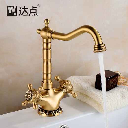 Salle de bain antique chaude et froide deux en un robinet lavabo bassin lavabo bassin européen bassin bassin bassin robinet CA-9901-bas de style robinet chaud et froid cuivre complet