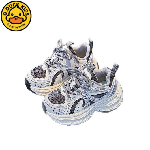 
G.DUCKKIDS little yellow duck children's running shoes for summer new mesh sneakers for boys and girls non-slip breathable soft sole dad shoes red 26 inner length 16.5cm