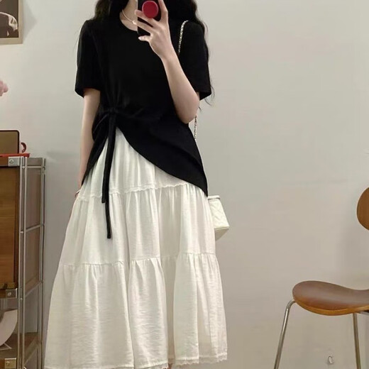 Pushii Fangfang grande taille de la jupe de gâteau en dentelle d'été de grande taille Bow lâche et à la mode