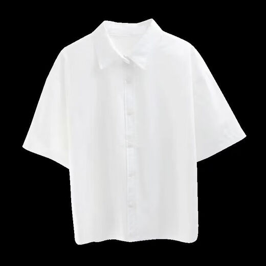 Zi Xinyue [9877 Menschen gelobt] 2022 Neues Sommer Pure White Work Clothes Kurzärärmelte Hemd für Frauen Sommer loser koreanischer Studentin weißes Kurzärärmel-Hemd empfohlen 100-110jin [Jin ist gleich 0,5 kg]