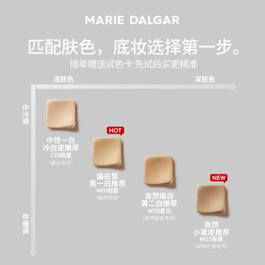 MARIE DALGAR Wild Vine Soft Focus Makeup-Lasting Air Cushion for Oily Skin, Mixed Oily Skin, Not Easy to Remove Makeup for Women W01 Ai Mist