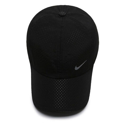 NBA KIDS-NIKE【防晒舒适】帽子男女鸭舌帽夏季防晒太阳帽薄款男士运动透 耐克网眼小勾黑色 耐克可调节（55-60cm）