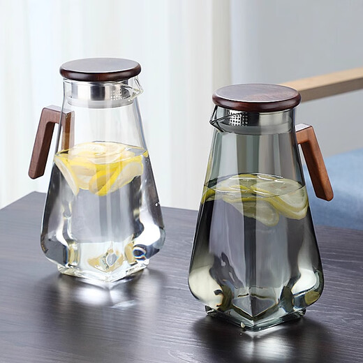 Xuanye glass set household high temperature resistant tea cup tea set cold water cold kettle set with tray drinking water hospitality cup set water cup + cold kettle + cup holder + tray