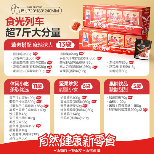 Liangpin Shop Food Train Super Large Gift Pack for Gifts for Girlfriends to Kids Birthday Gift Box [Super 7Jin [Jin equals 0.5 kg]] Food Train 3527g/35 bags